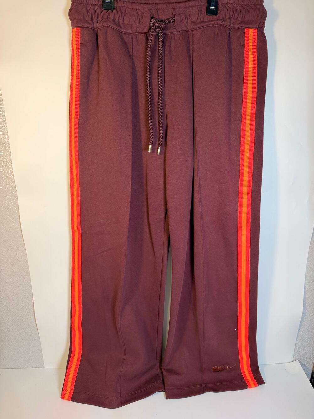 Nike NOCTA Open Hem Fleece Track Pants Brown Orange Stripes Men's M